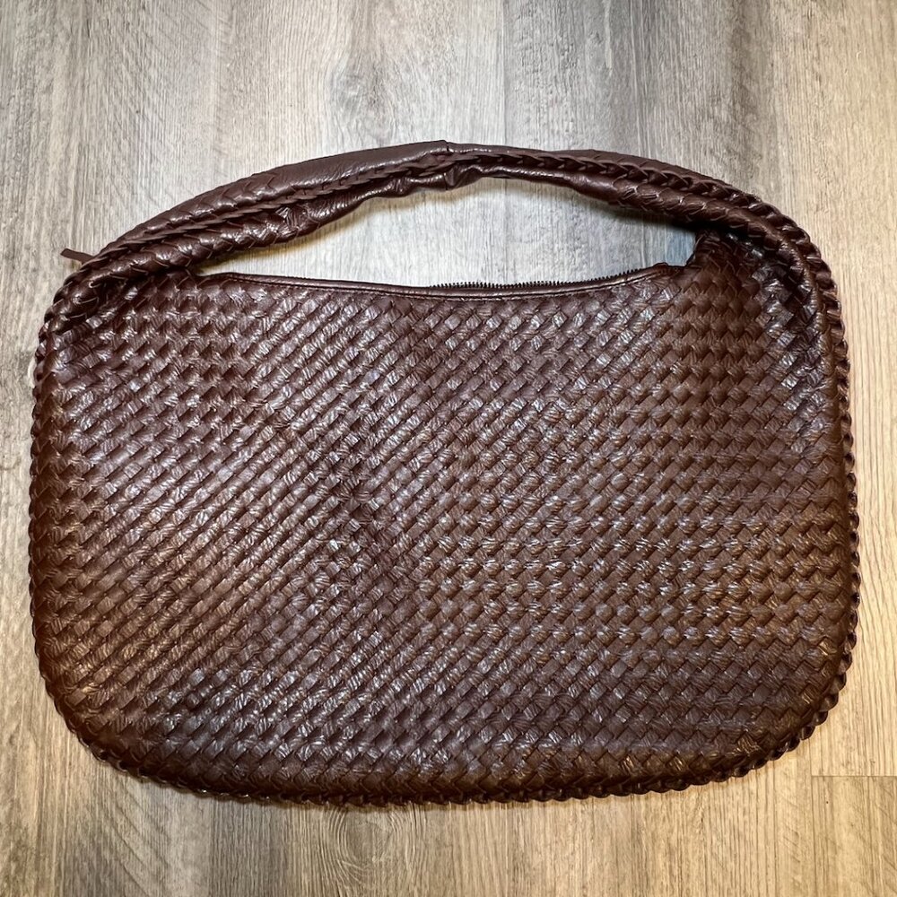 Brown Woven Handbag